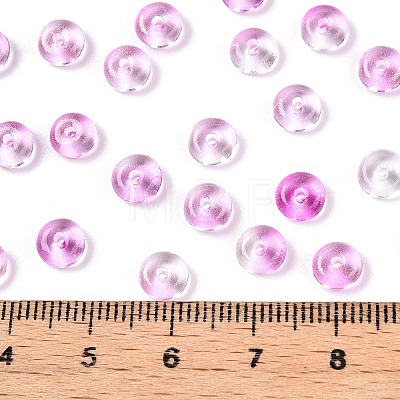 Spray Painted Transparent Glass Seed Beads SEED-T007-05C-1