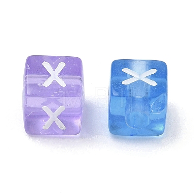 Spray Painted Transparent Acrylic Beads MACR-K365-07X-1