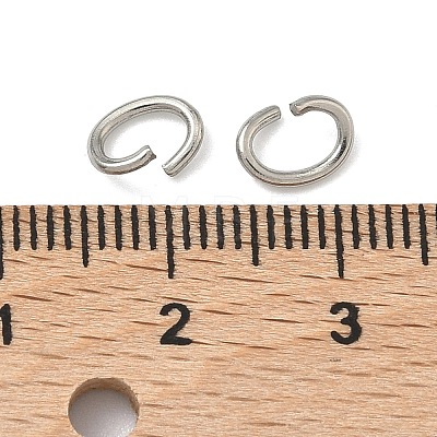 Tarnish Resistant Oval 304 Stainless Steel Open Jump Rings X-STAS-R067-01-1