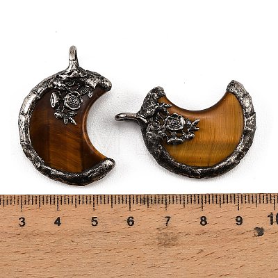 Natural Tiger Eye Pendants G-H359-05AS-03-1