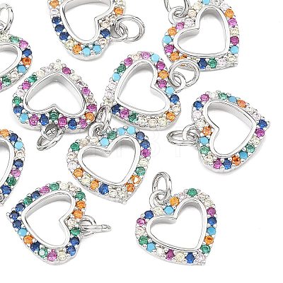 SHEGRACE Valentine's Day Brass Colorful Cubic Zirconia Charms XGRQ3P059-570P-1