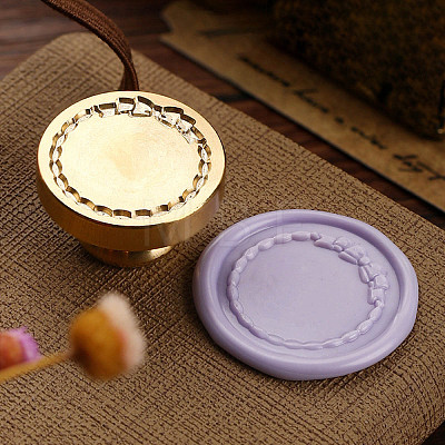 Golden Plated Wax Seal Brass Stamp Head LS-AJEW-C031-01E-1