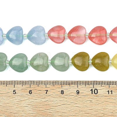 Gradient Color Cherry Quartz Glass & Natural Dyed White Jade & Lemon Jade & Green Aventurine Beads Strands G-B185-A15-1
