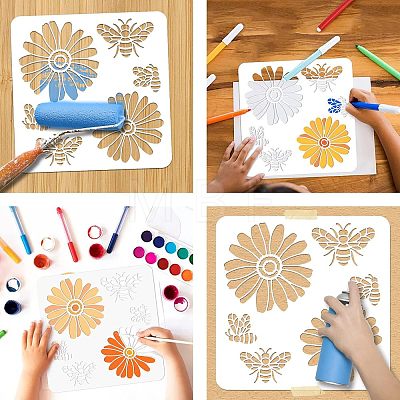 2Pcs 2 Styles PET Hollow Out Drawing Painting Stencils DIY-WH0416-0001-1