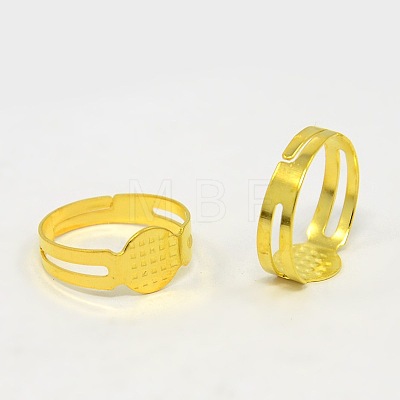 Adjustable Mixed Style Brass Finger Ring Settings X-KK-X0075-1