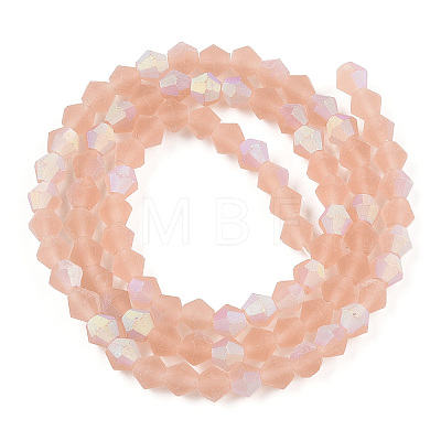 Imitate Austrian Crystal Bicone Frosted Glass Beads Strands GLAA-F029-TM3mm-A12-1