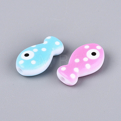 Printed Opaque Acrylic Beads SACR-T017-81M-1