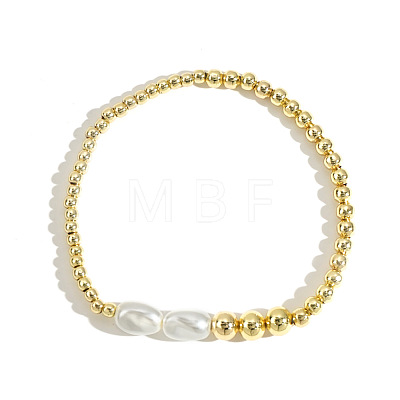 Handmade Brass Beads Stretch Bracelets AI7189-1-1