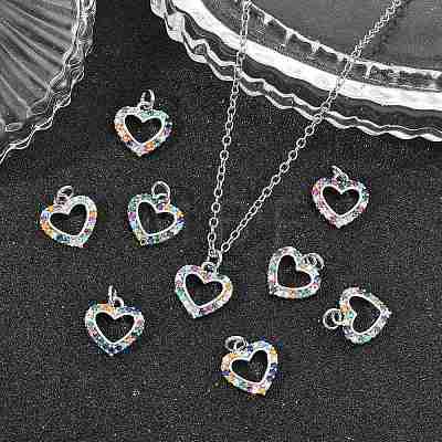 SHEGRACE Valentine's Day Brass Colorful Cubic Zirconia Charms XGRQ3P059-570P-1