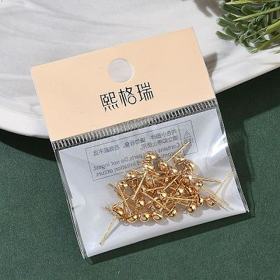 SHEGRACE Brass Stud Earring Findings XGR0023G-34G-1