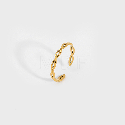 Minimalist adjustable 304 Stainless Steel ring with woven lines RP5581-1