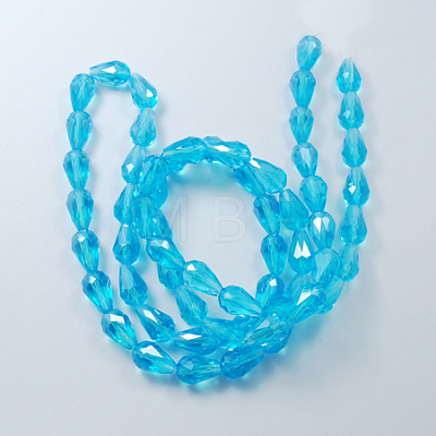 Electroplate Glass Beads Strands EGLA-R008-6x4mm-10-1