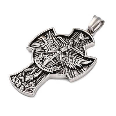304 Stainless Steel Big Pendants STAS-P372-05AS-1