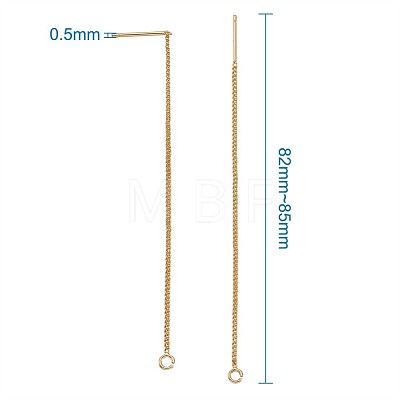 Brass Stud Earring Findings KK-TA0007-12G-1