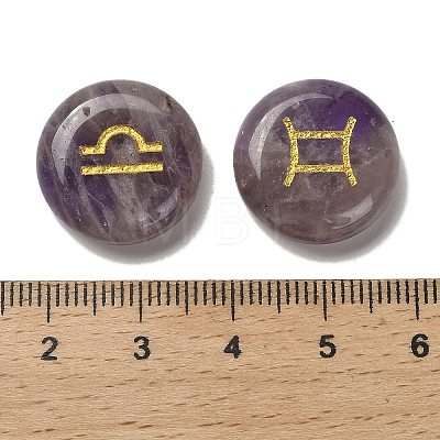 12 Constellation Natural Amethyst Cabochons Set G-Q190-03D-1