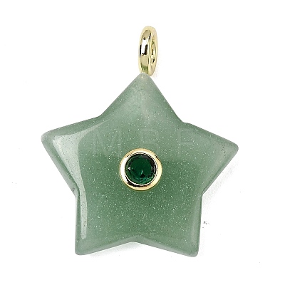 Natural Green Aventurine Pendants G-Z157-01G-05-1