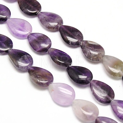 Natural Teardrop Amethyst Beads Strands G-L242-07-1