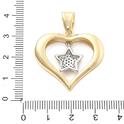 Rack Plating Brass with Cubic Zirconia Pendants KK-Q017-10D-G-1