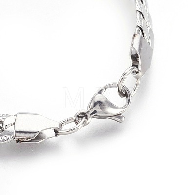 304 Stainless Steel Curb Chain Bracelets BJEW-L636-03A-P-1