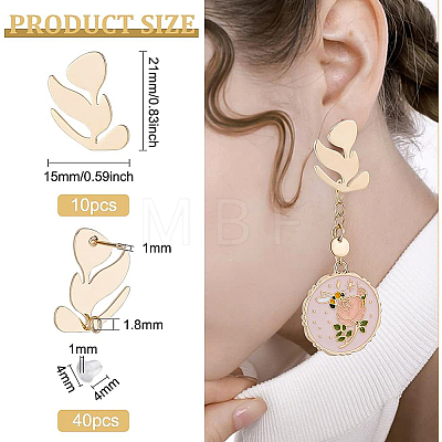 10Pcs Brass Stud Earring Findings KK-BC0008-41-1