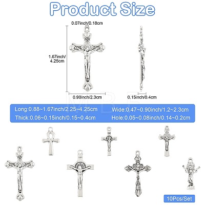 70Pcs 7 Styles Tibetan Style Alloy Pendants FIND-FS0005-15-1