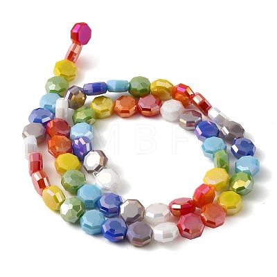 Electroplated Glass Beads Strands EGLA-A048-01A-01-1
