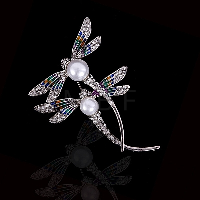 Dragonfly Alloy Rhinestone Brooch PW-WG859D6-01-1