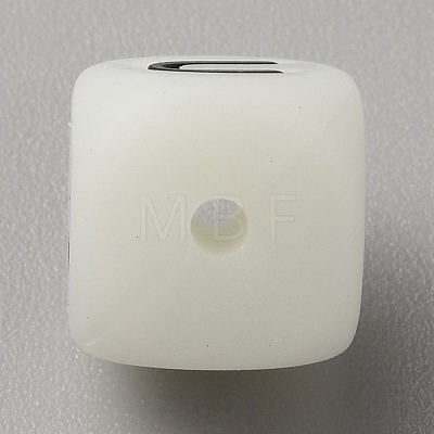 Luminous Cube with Letter Food Grade Eco-Friendly Silicone Beads SIL-TAC0002-21U-1
