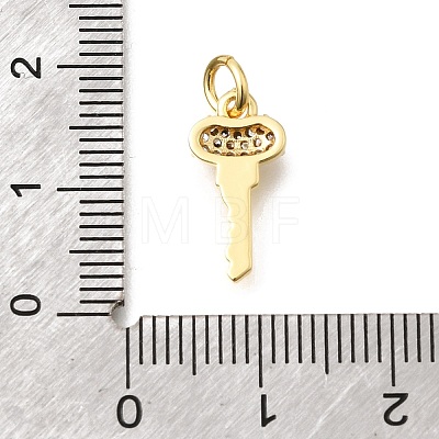 Brass Micro Pave Clear Cubic Zirconia Pendants KK-D255-06G-1