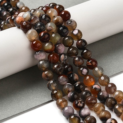 Dyed & Heated Natural Fire Crackle Agate Beads Strands G-P539-B01-08-1