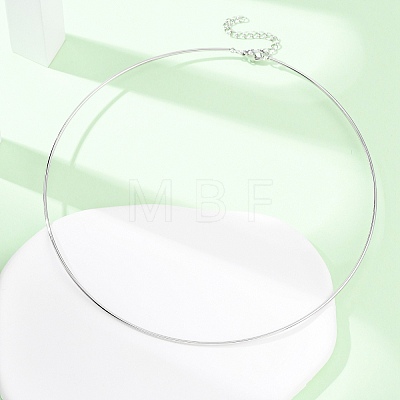 1.5MM 201 Stainless Steel Wire Choker Necklace NJEW-Z098-02P-1