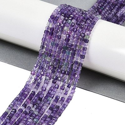 Natural Purple Fluorite Beads Strands G-P553-E02-02-1