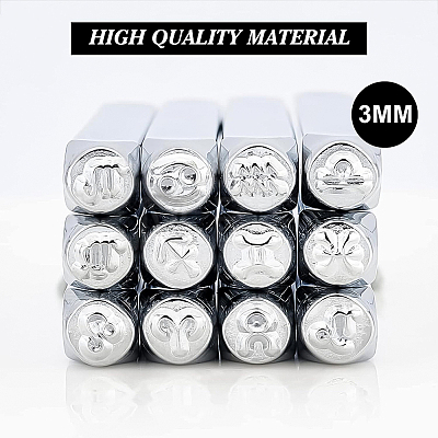 1 Set 40cr Steel Stamps AJEW-BC0001-71-1