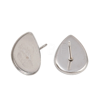 Tarnish Resistant Earring Cabochon Settings 304 Stainless Steel Ear Studs Blank Settings LS-STAS-Q170-13-1