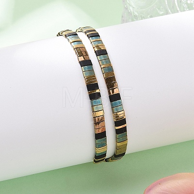 Vintage Ethnic Style Adjustable Glass Tila Beaded Handmade Slider Bracelets for Women LS-ZN9527-1-1