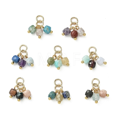 Natural Mixed Gemstone Pendants PALLOY-JF05313-1