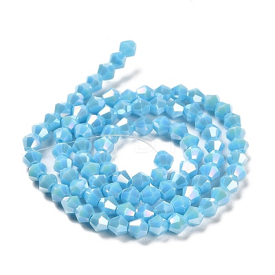 Opaque Solid Color Electroplate Glass Beads Strands EGLA-A039-P4mm-B12-1