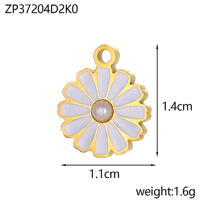 304 Stainless Steel Enamel Pendants STAS-OY004-82G-1