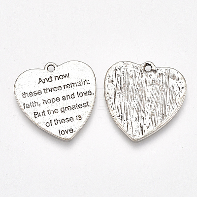 Tibetan Style Alloy Quote Pendants X-PALLOY-S177-20-1