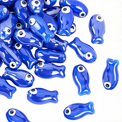 40Pcs Handmade Porcelain Ceramic Beads PORC-LT0001-07-1