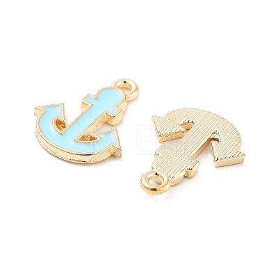 Light Gold Plated Alloy Enamel Charms ENAM-M219-07KCG-01-1