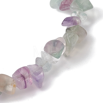 Natural Fluorite Chip Beads Stretch Bracelets for Women BJEW-JB10688-06-1