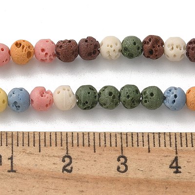 Synthetic Lava Rock Dyed Beads Strands G-H311-08D-10-1