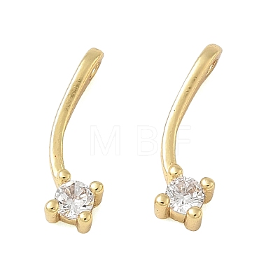 Brass Pave Clear Cubic Zirconia Charms CU-CBA9FFD-11G-02-1