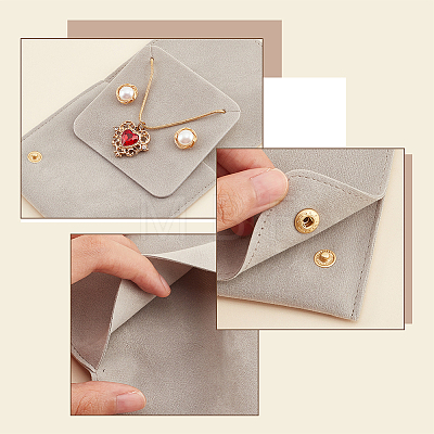 Lint Cloth Jewelry Gift Pouches with Snap Fastener ABAG-WH0045-08C-1