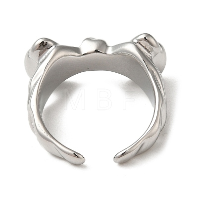 Brass Open Cuff Ring RJEW-C037-04P-1