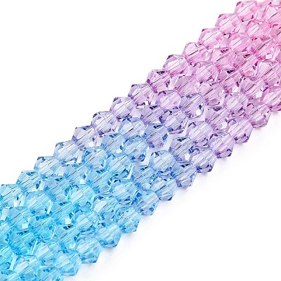 Gradient Color Baking Painted Glass Bead Strands DGLA-A039-T2mm-A07-1