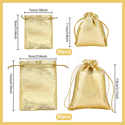 100Pcs 2 Styles Organza Drawstring Bags OP-PH0001-42-1
