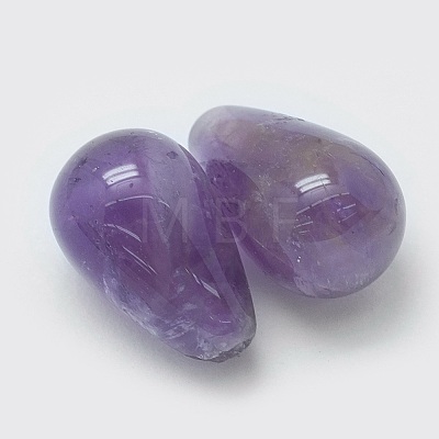 Natural Amethyst Half Drilled Beads G-G760-I01-1