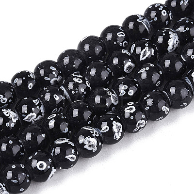 Baking Paint Glass Beads Strands DGLA-N015-6mm-10-1